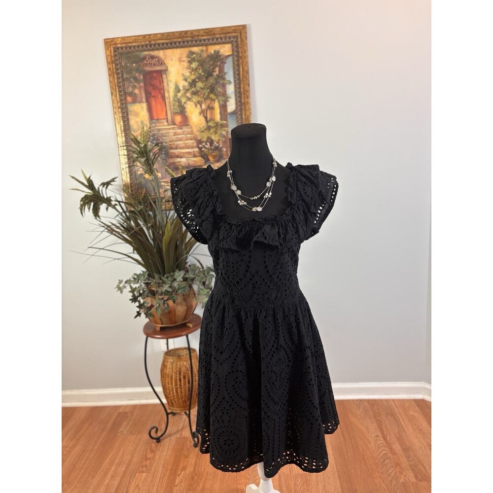 RYE GRASS Women Dress Sm Boho Vacation Resort Wear Sleeveless Pullover Ruffle